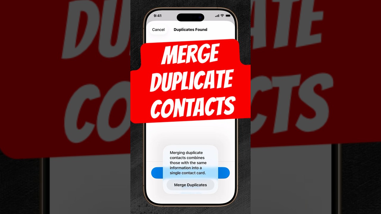 Merge Duplicate Contacts on iPhone in iOS 26 📇
