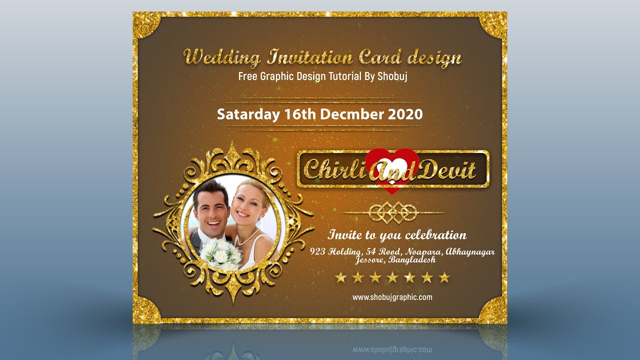 Wedding Invitation Card Design in Photoshop Tutorial