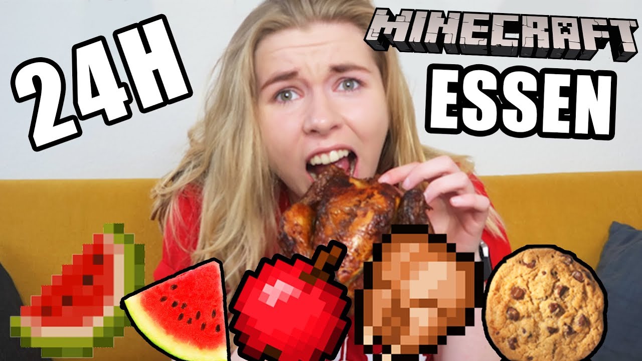 24 H nur MINECRAFT ESSEN essen!!