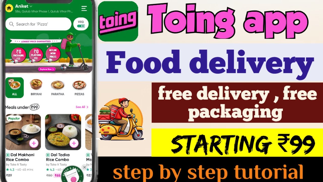 Toing app | toing food delivery | toing se order kaise kare | toing app kya hai | toing app referral