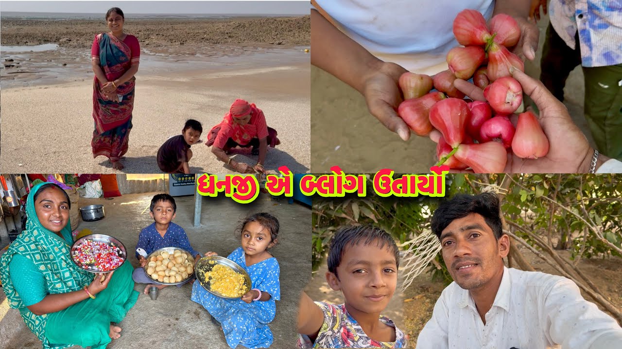 ચોરાયે પાણીપુરી બનાવી 🥙 pacha jambu Utarya 🍓 dhanji ni moj