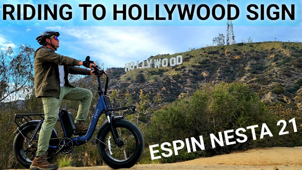 Riding Espin Nesta 21 Electric Folding Bike Up to the Hollywood Sign Griffith Park, Los Angeles