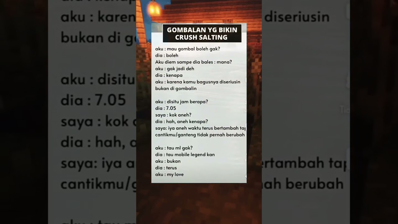 pakai gombalan ini crush kalian pasti salting #shorts #storytime #trending