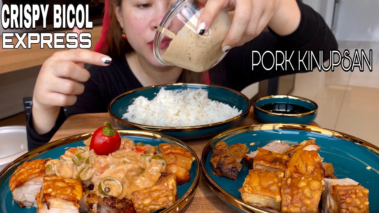 MY CRISPY SPICY BICOL EXPRESS + BISAYA PORK PINAKUPSAN | MUKBANG