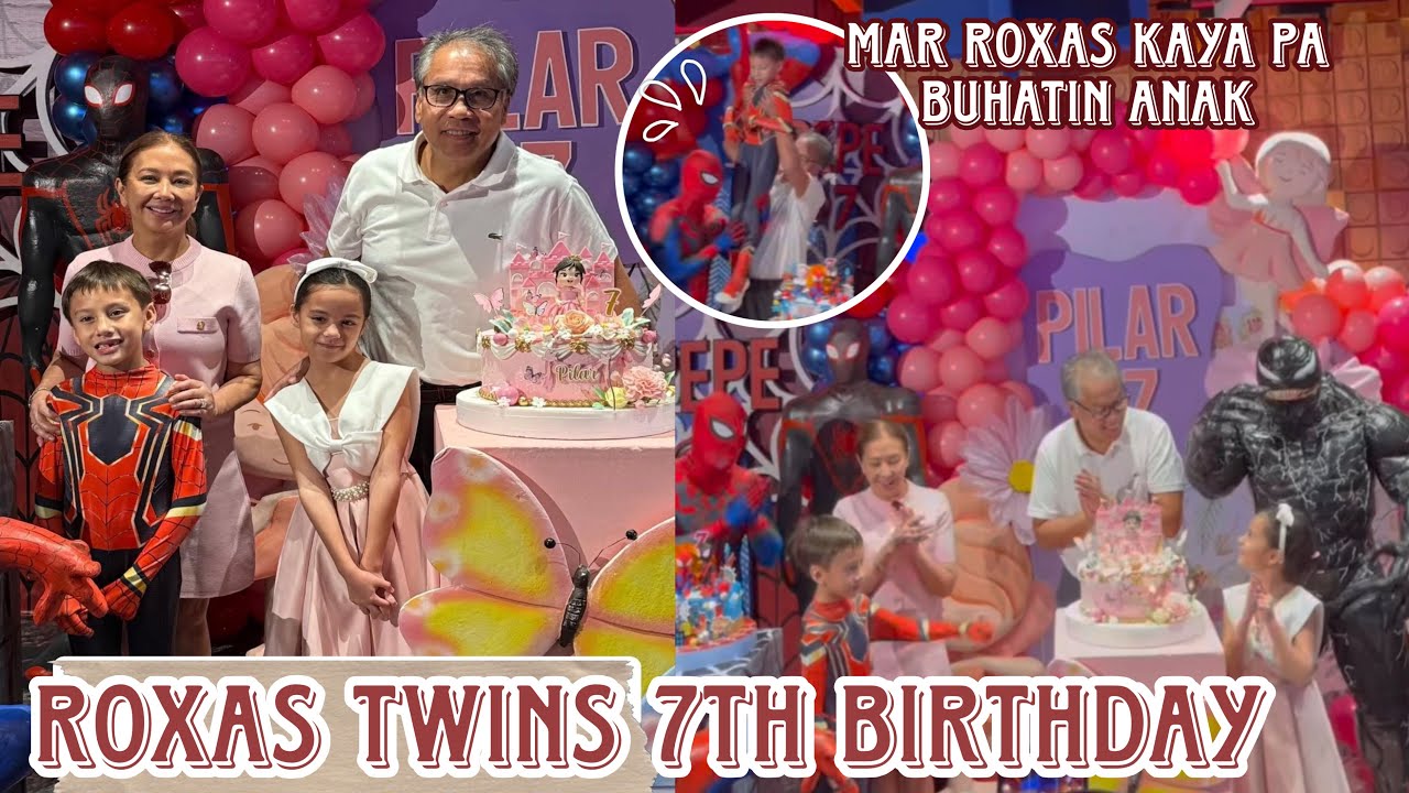 Roxas Twins 7th Birthday💜 Kaya pa buhatin ni Mar Roxas ang anak sa edad niya enjoy sa bonggang party