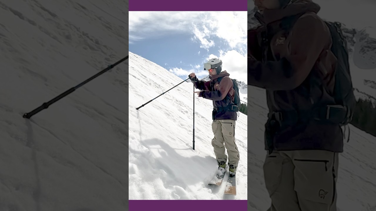 The ski pole triangle trick for measuring slope steepness #skiing #skitips #snow