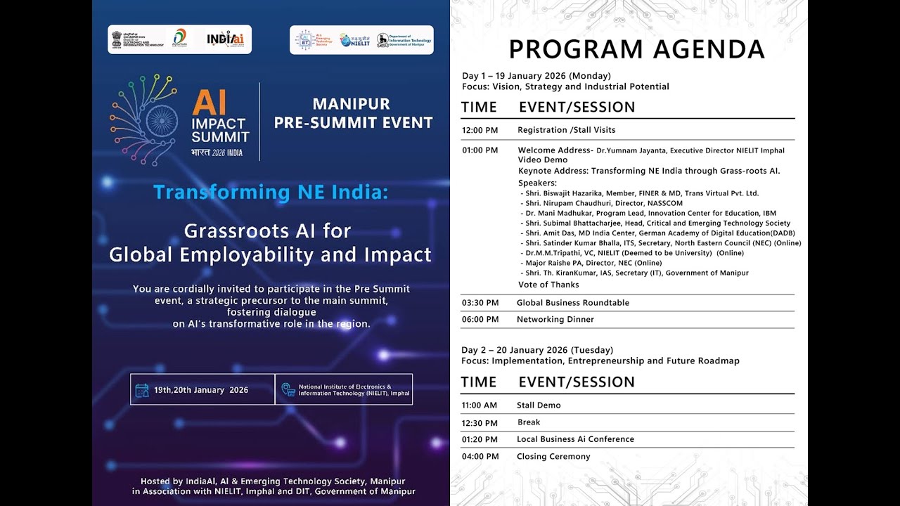 AI IMPACT SUMMIT | MANIPUR PRE-SUMMIT EVENT | Grassroots Al for Global Employability and Impact