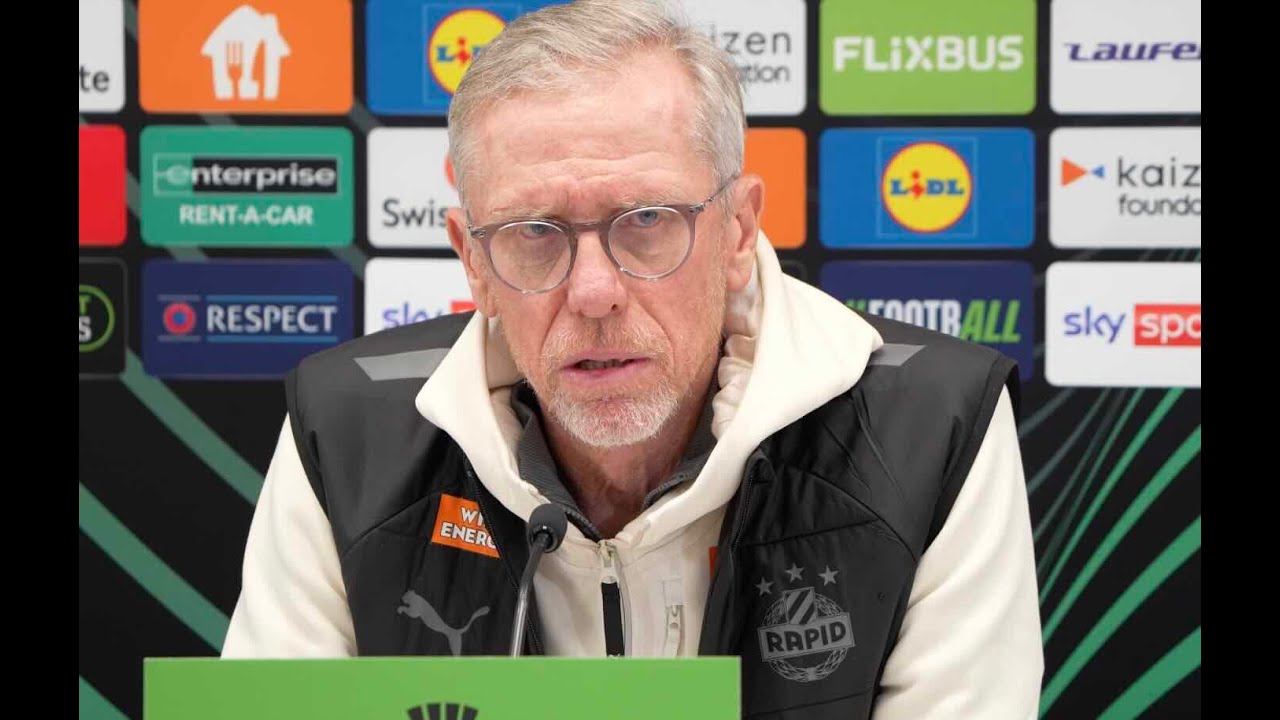 Pressekonferenz mit SK Rapid-Trainer Peter Stöger nach der UECL-Heimniederlage gegen ACF Fiorentina
