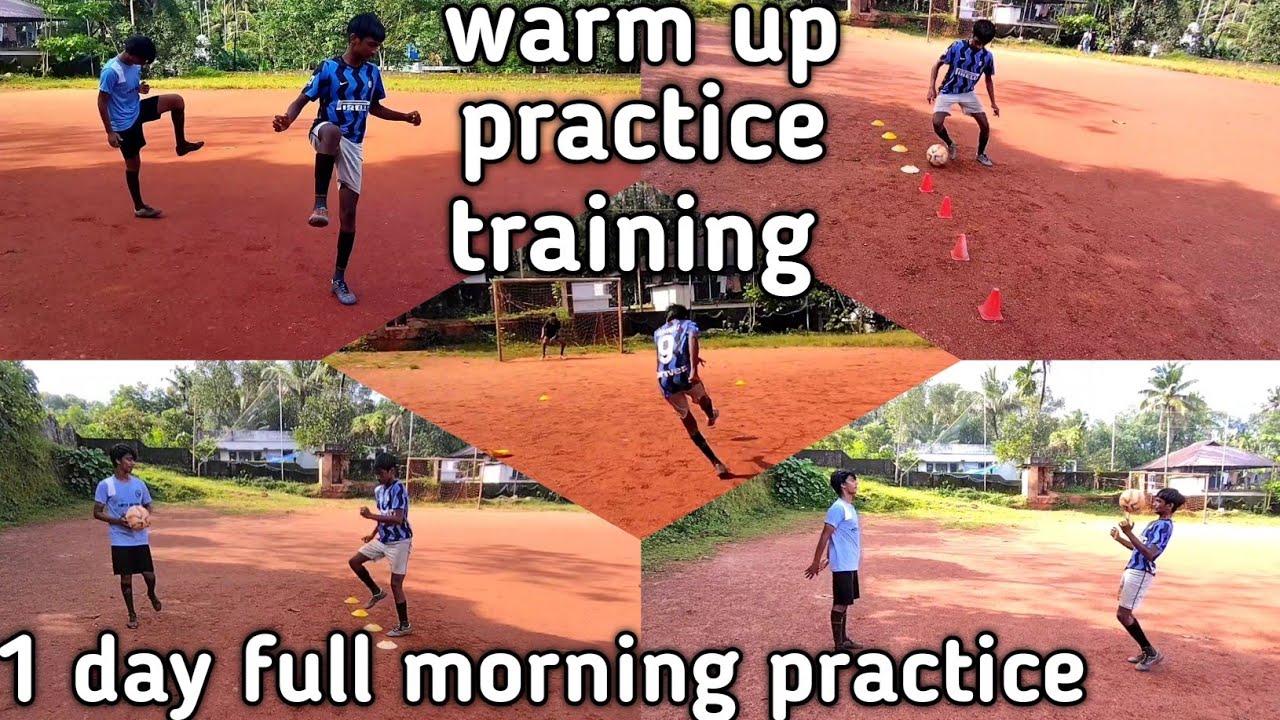 Morning practice and football training of a day // warm up, training, skills, coaching, accademy