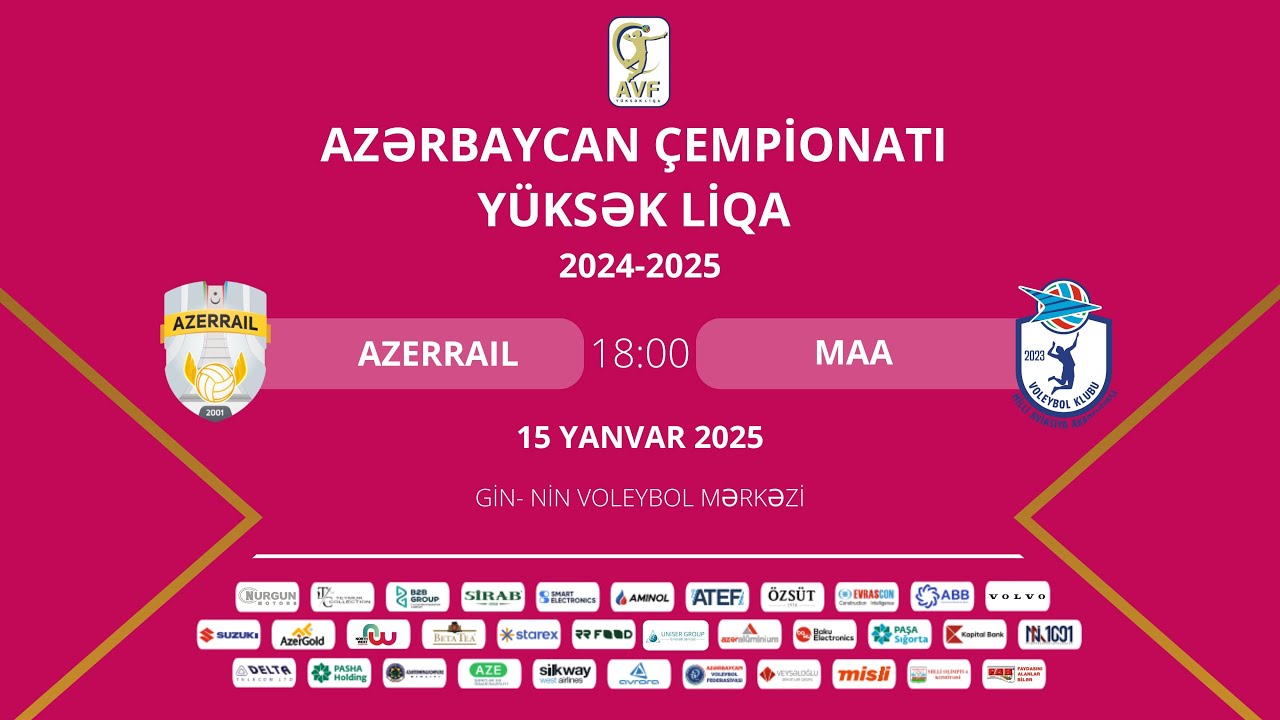 AÇ YÜKSƏK LİQA | V TUR | AZERRAIL - MİLLİ AVİASİYA AKADEMİYASI | QADINLAR ( 15.01.2025 )