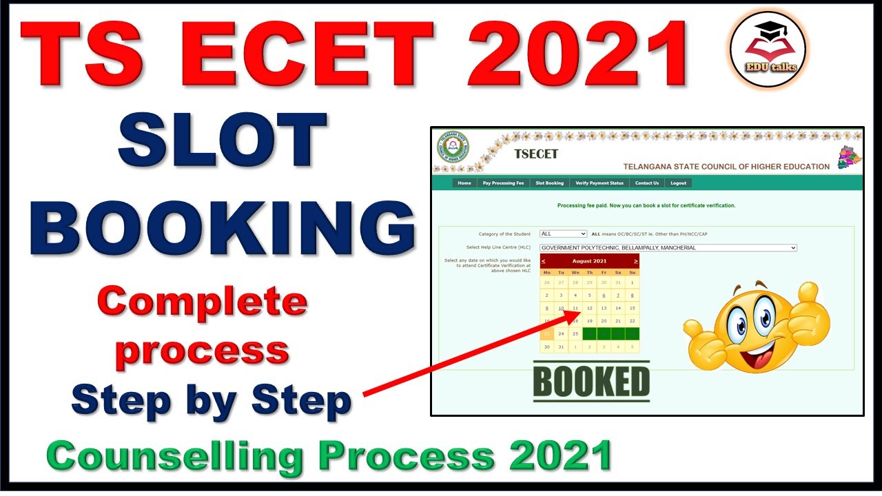 TS ECET 2021 Slot Booking & Counselling Complete Process | Step by Step| Edutalks