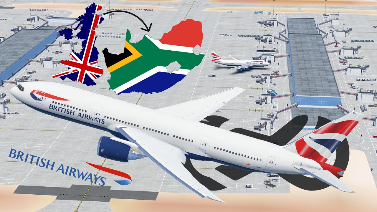 Infinite Flight (22.4) London (LHR) - Cape Town (CPT)| British Airways B777-200| cinematic timelapse