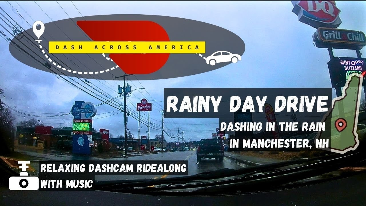 Rainy Day Dash Cam Ride Along with relaxing Music #asmr (no talking)