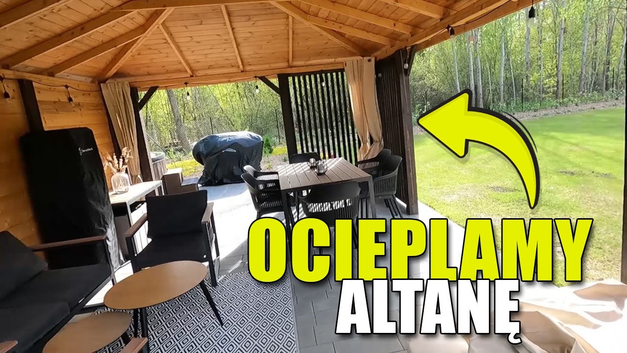 Ocieplenie naszej drewnianej altany. Patent na montaż zasłon. Produkty do ogrodu z Temu