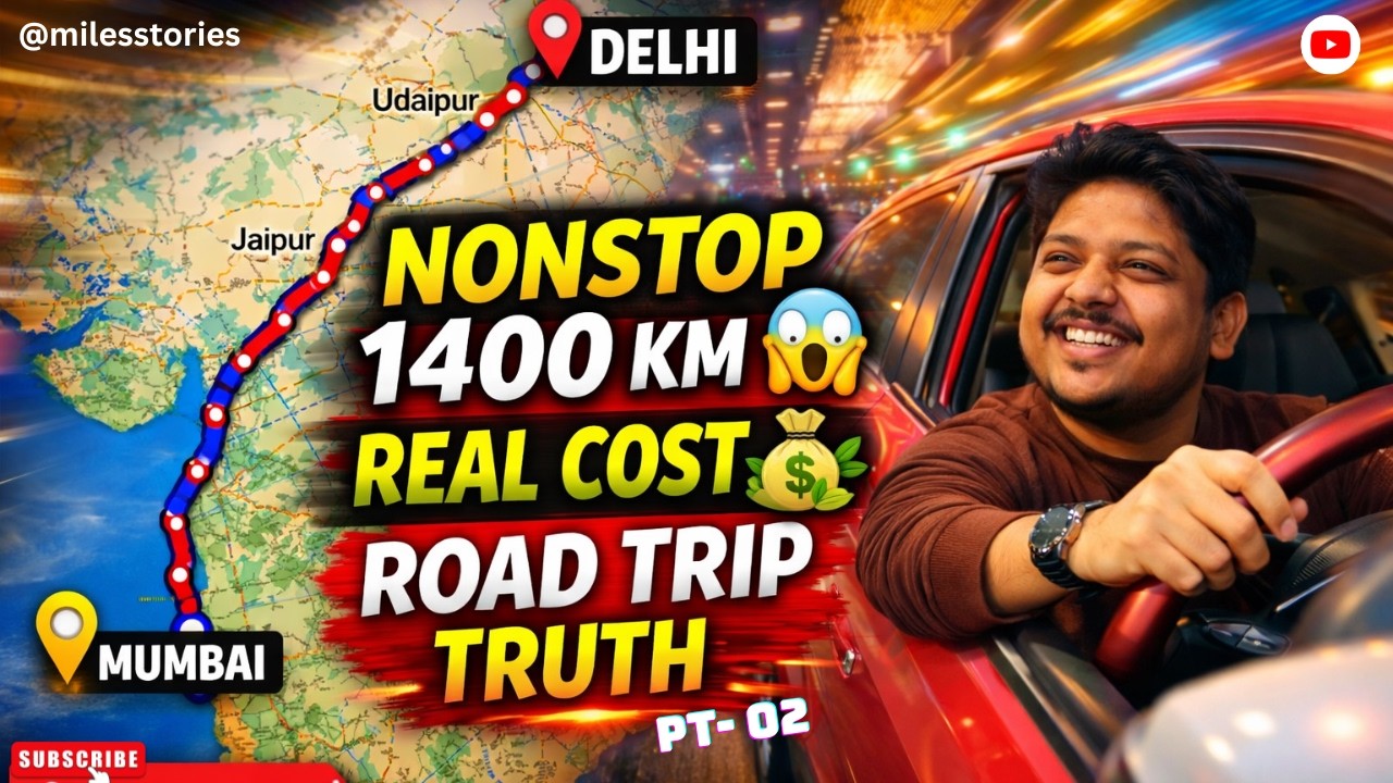 Mumbai to Delhi Road Trip 😱| Full Cost, Best Route, Expressway, Tolls & Night Drive Truth!! Pt-2🚗💨