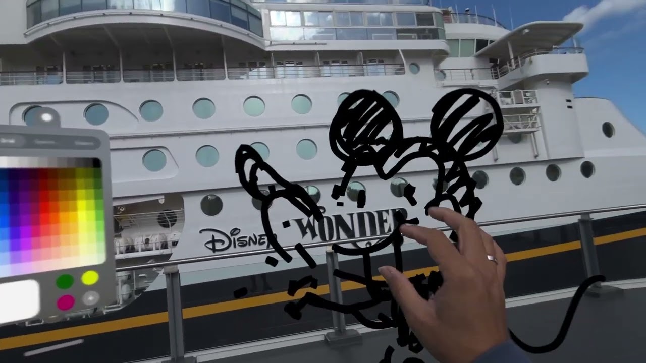 AVP 3D doodle mickey mouse outside Disney Wonder Cruise