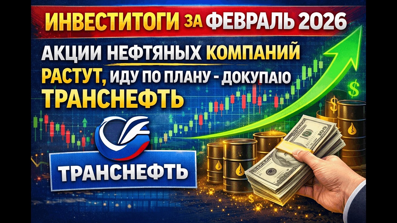 Инвеститоги за февраль 2026. Акции нефтяных компаний растут, иду по плану - докупаю Транснефть