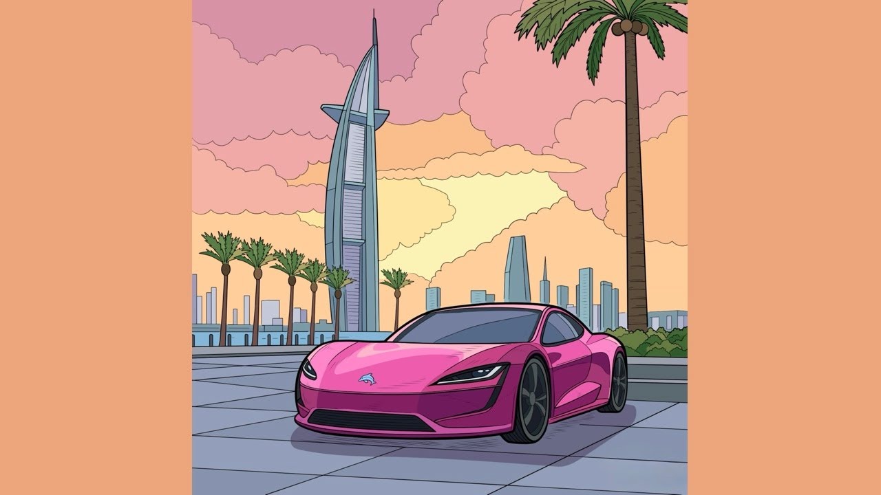 ✨ Satisfying ASMR: Coloring a Luxury Car in Dubai Sunset 🌅
