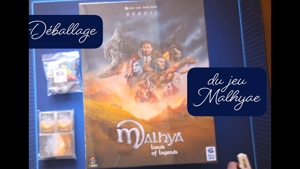 Déballage du jeu Malhya en Kickstarter