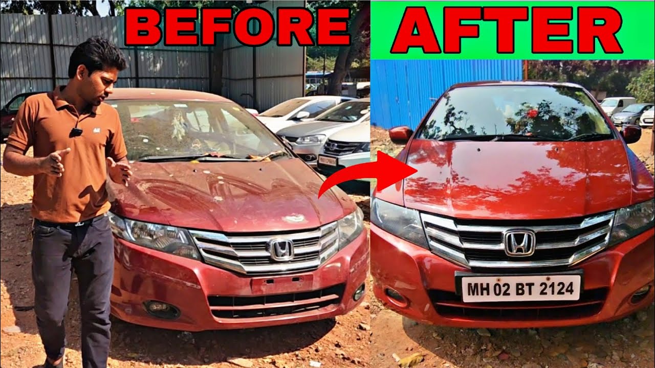 🚗Honda city Full Denting & Painting Restoration – Complete Process