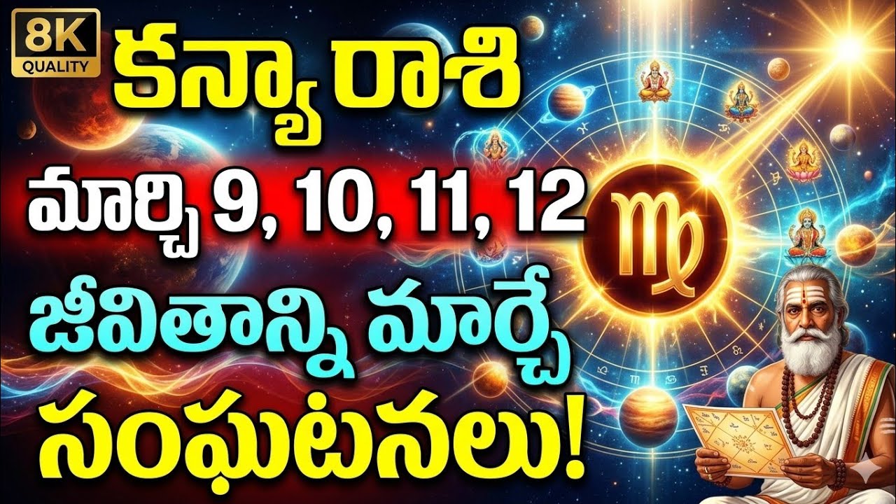 కన్యా రాశి మార్చి 9,10,11,12 భారీ మార్పులు | Kanya Rasi Phalalu March 9-12 | Virgo Horoscope Telugu 