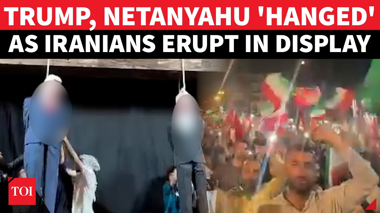 &lsquo;Trump & Netanyahu Hanged&rsquo;: Iran Erupts As Effigies Of US, Israeli Leaders Put On Public Display