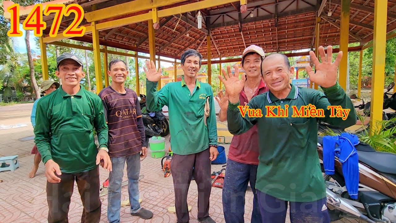 Vua Khỉ cưa giao lưu với nhóm đồng nghiệp ở Đình Thần An Giang . Cutting trees