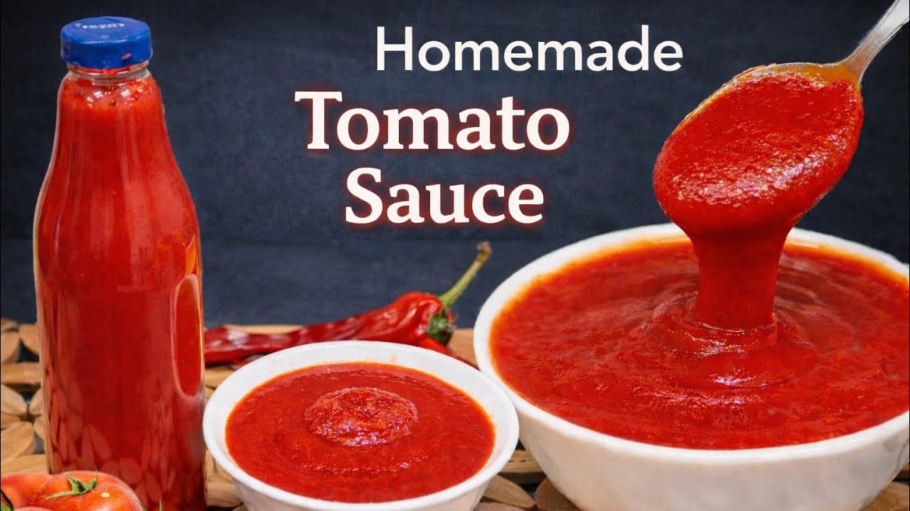 हर नाश्ते की जान , बनाने में बेहद आसान | Homemade Tomatoe Sauce ( No colour, No preservatives) |