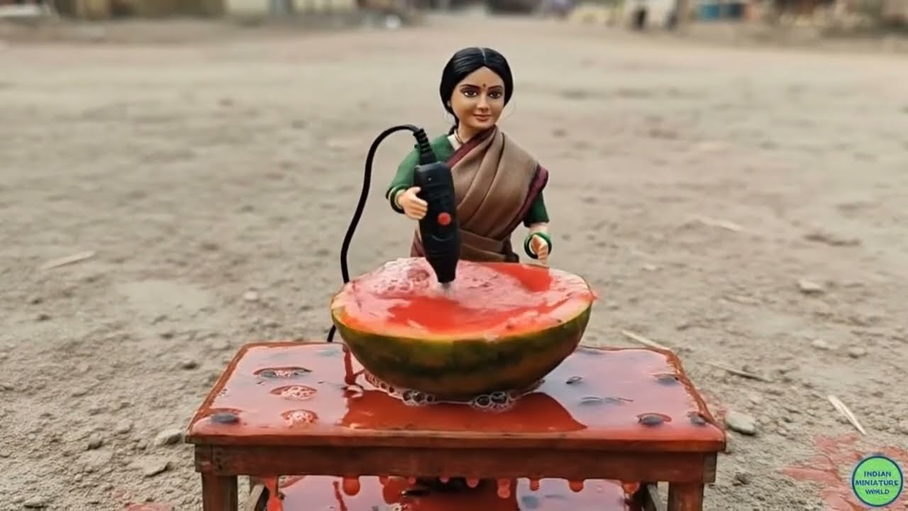 Miniature Village Life ASMR  Strawberry Ice Cream & Fresh Juice  Stop Motion Animation