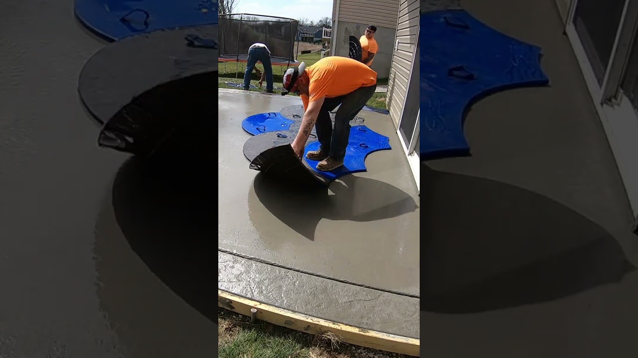 Stamped CONCRETE (timelapse) #concrete #timelapse  #shorts