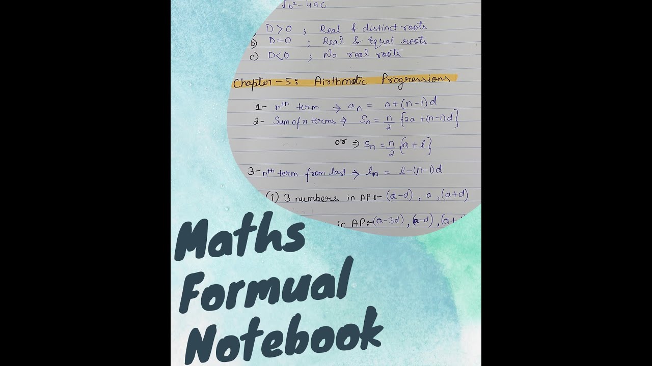 Maths Formula Notebook