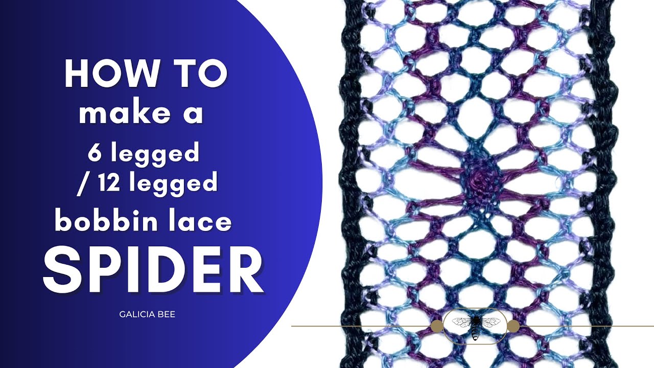 How to make a SPIDER bobbin lace tutorial, 6 legged bobbin lace spider