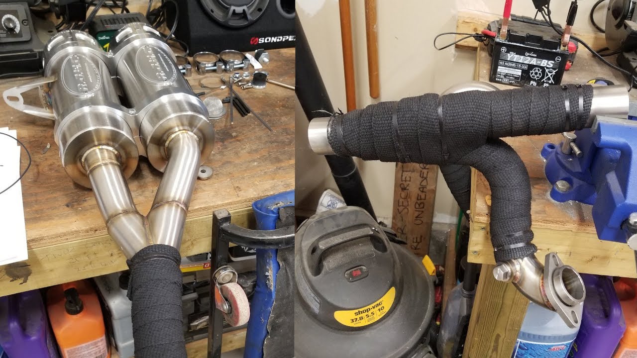 Exhaust Wrap on our R.J.W.C Duals! (Can Am Outlander XMR 1000r)