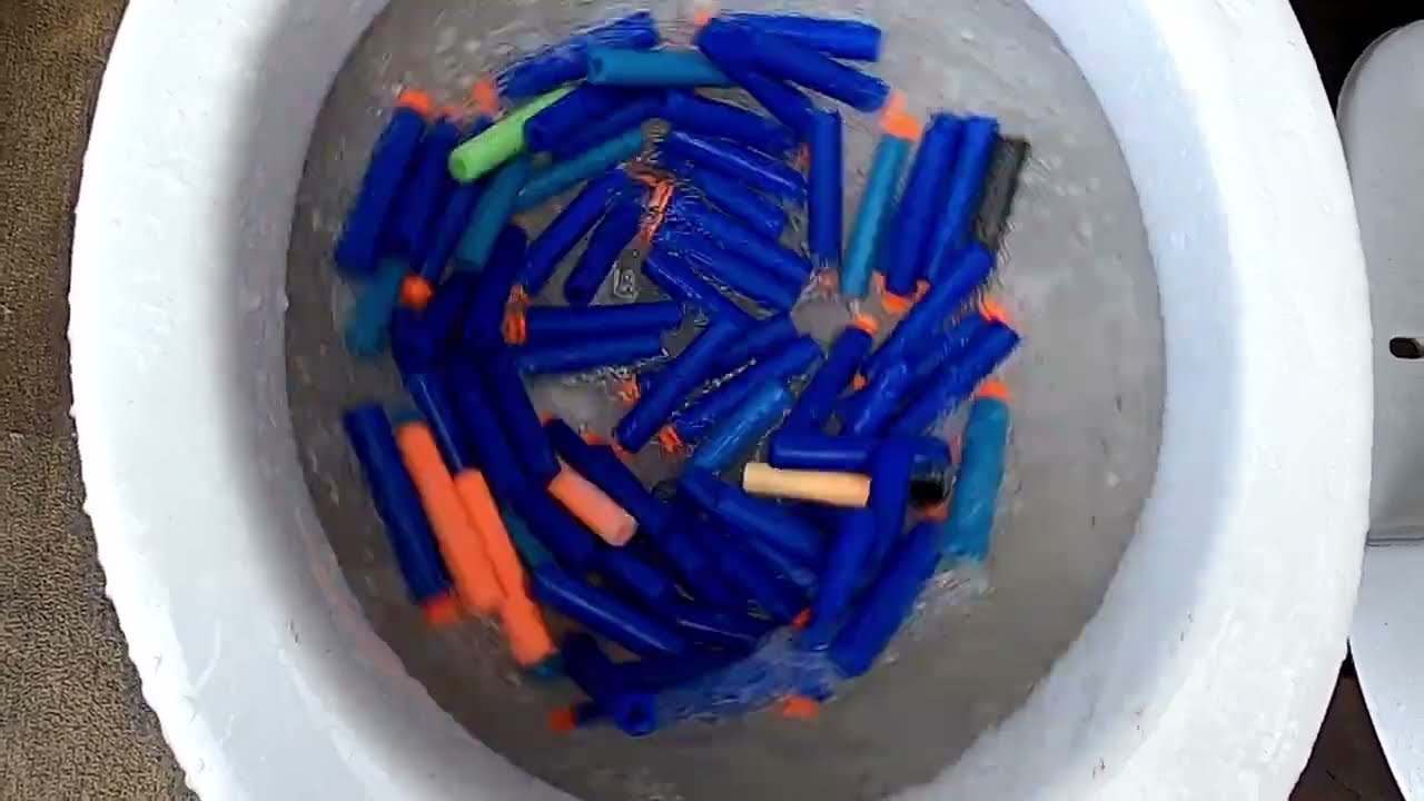 Will it flush? 100 Nerf darts Vs. Kohler Wellworth Ingenium/HBT