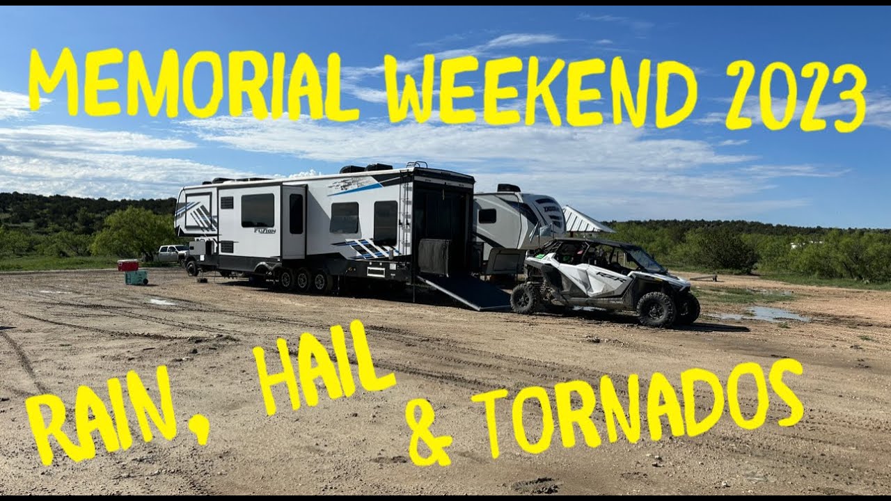Memorial Day camping with Tornado at Lake Mackenzie with our Polaris RZR and Keystone Fuzion 427.