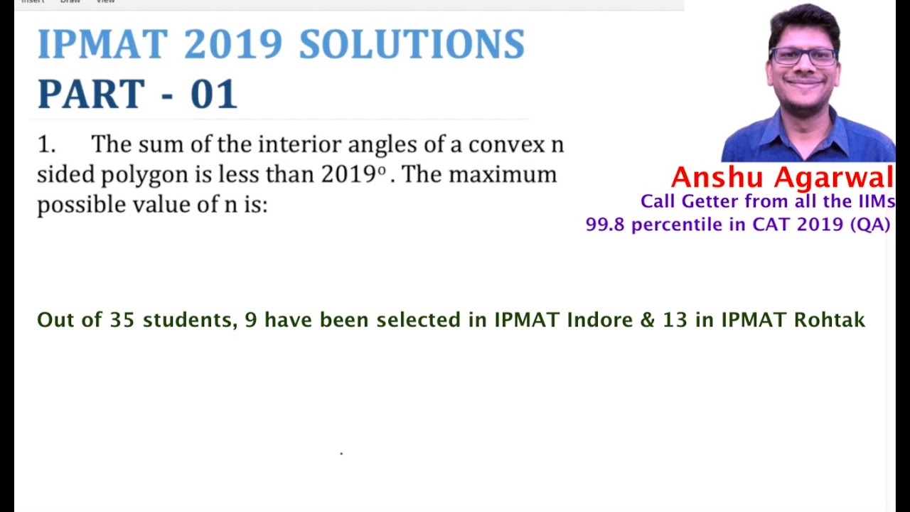 IPMAT Indore 2019 Question Paper Part 01 | IPMAT 2022 Preparation | IPMAT 2023 Preparation