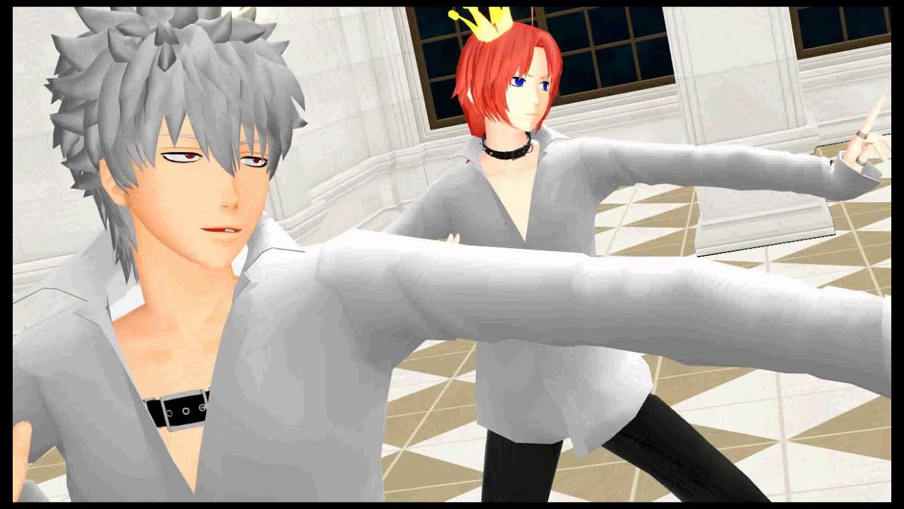【MMD銀魂】銀さんと神威で「おこちゃま戦争」してる様子