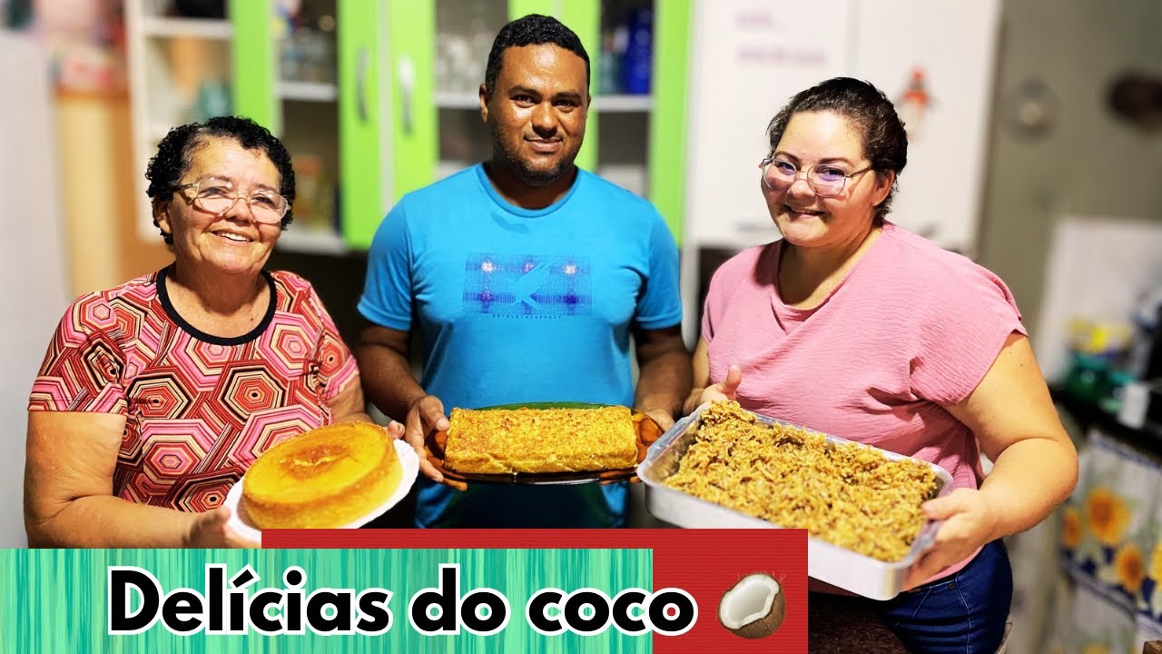 4 RECEITAS COM COCO Fáceis e Deliciosas: Queijada, Dudu, Bolo e Cocada Caseira e tapioca! 🥥