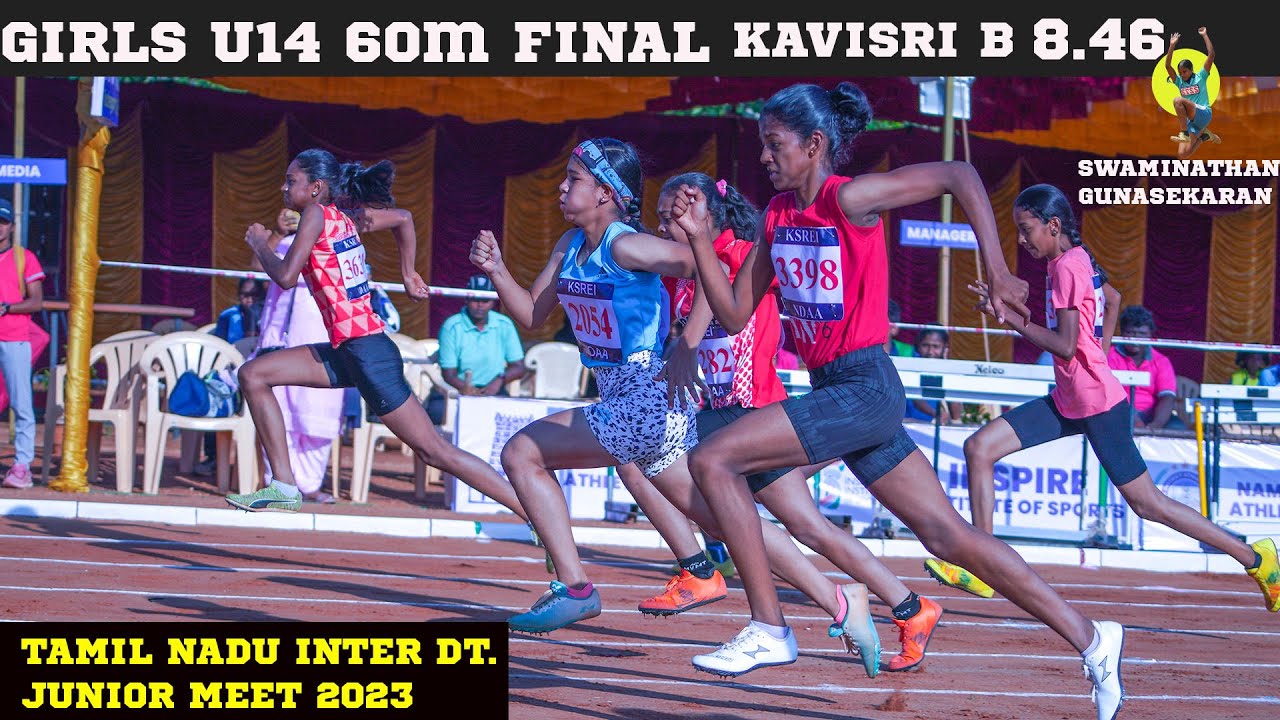 60m final Girls U14 at Tamil Nadu State Inter dt. Jr.Athletics meet 2023