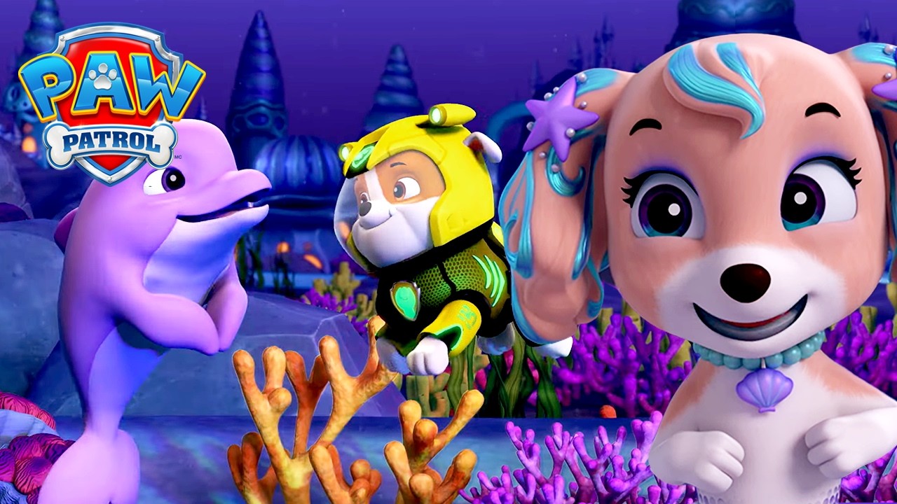 الجراء تنقذ سباق حورية البحر!  | الدوريات الصغيره | Paw Patrol Arabic | تجميع