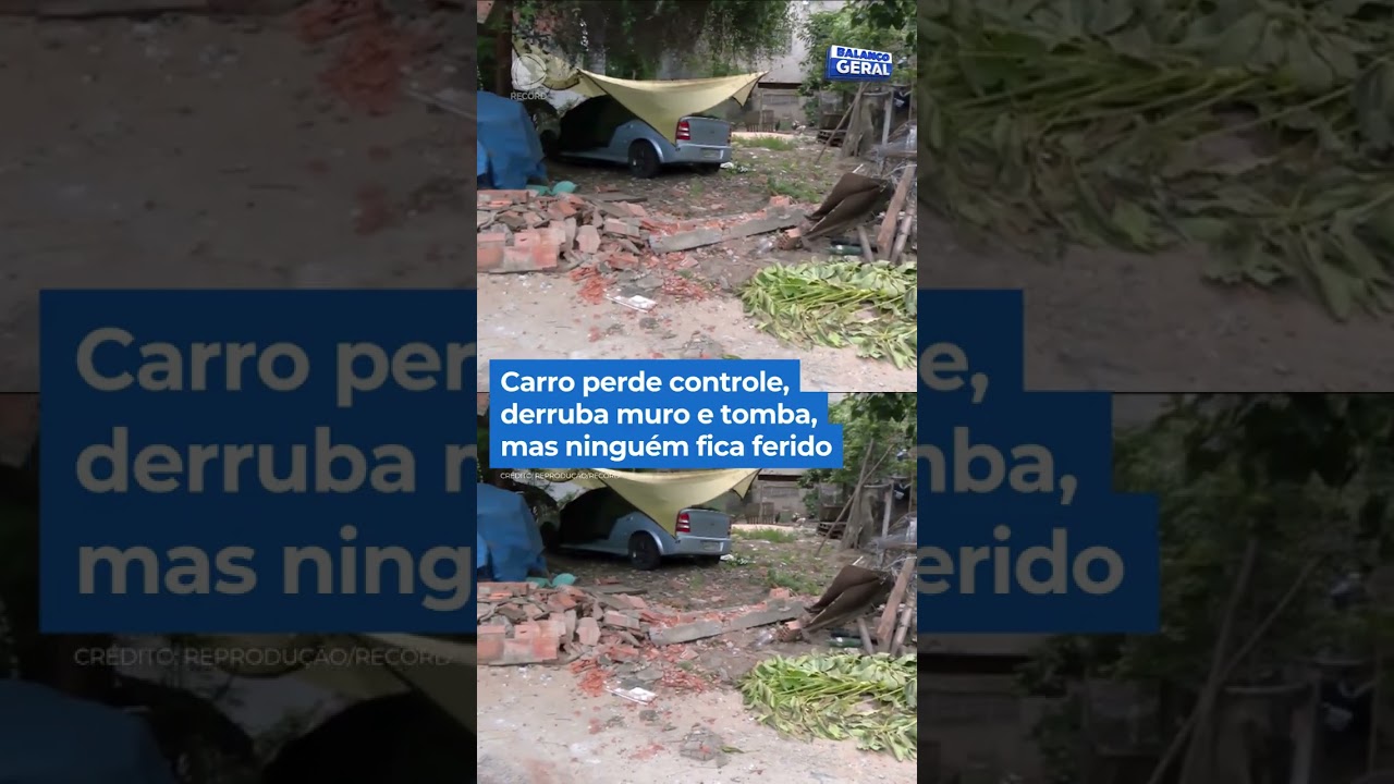 Carro perde controle, derruba muro e tomba #Balan&ccedil;oGeral #Shorts