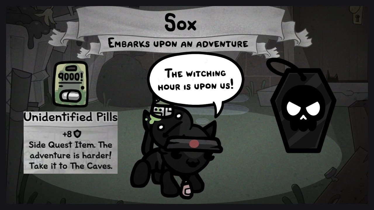Mewgenics Solo necromancer unidentified pills subquest - Full run