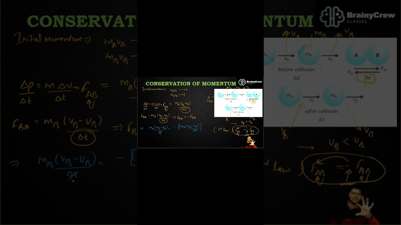 conservation of momentum (IX) #brainycrewclasses #momentum #force #viralshorts