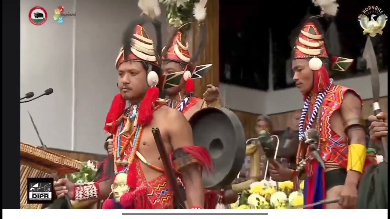 Traditional blessing at Hornbill Festival, 2023 by Awang Jongwang(KONYAK), Chief Angh of Yannu.