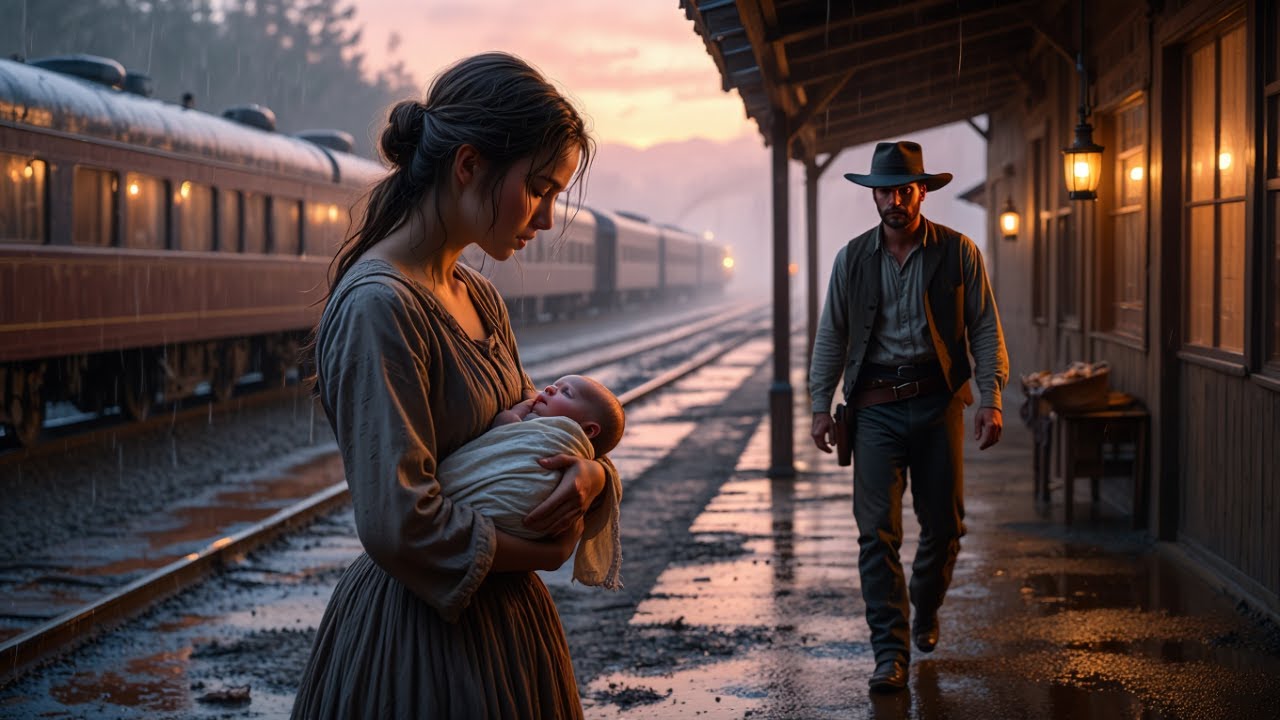 Im Regen, ein Baby im Arm… sie ahnte nicht, dass ein Cowboy ihr Retter sein würde