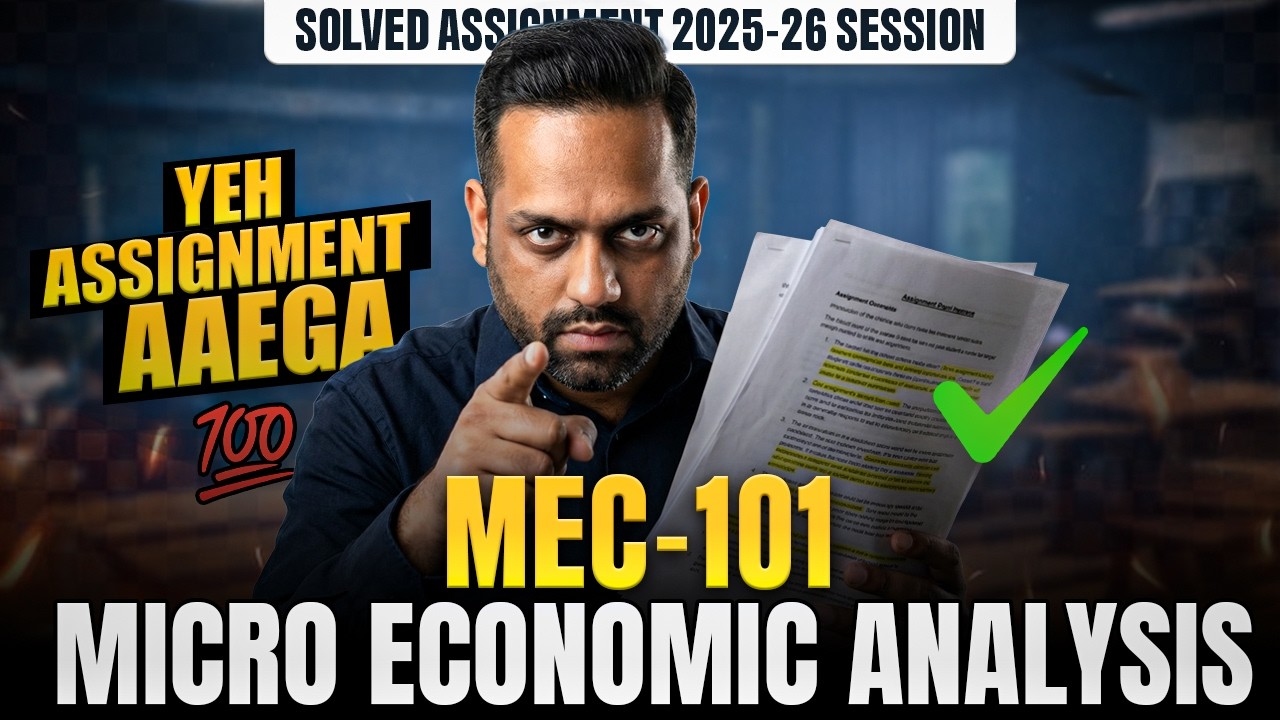 MEC 101 Solved Assignment June 2026 | IGNOU MEC 101 Micro Economic Analysis Assignment