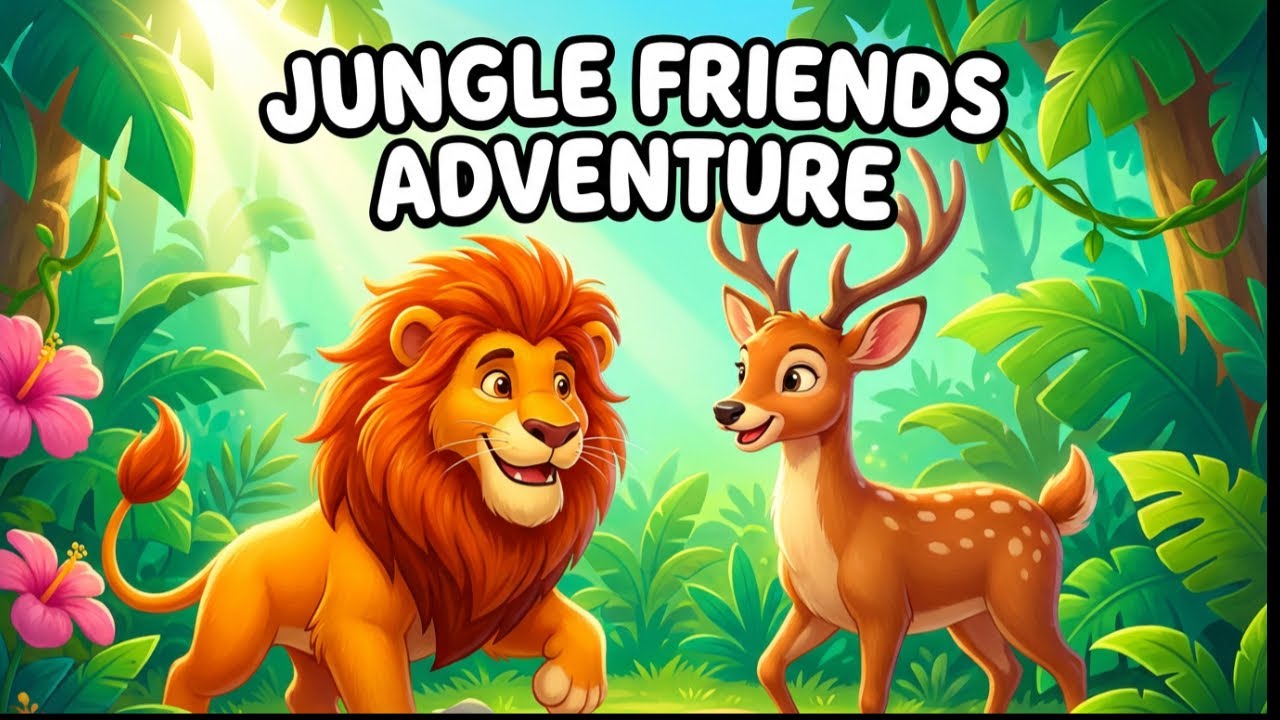 Deer and Lion Fight 🦌🦁 | Jungle Cartoon Story for Kids | Moral Animation”
