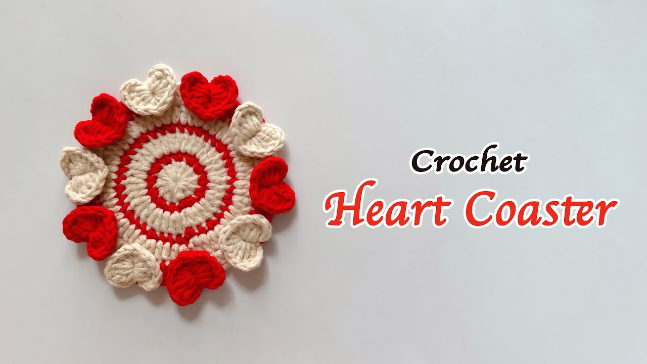 Easy Crochet Heart Coaster ❤️ | Cute Table Decor for Beginners