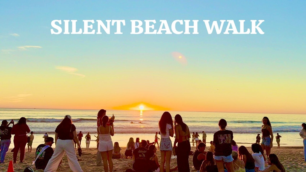 Pacific Beach San Diego Walk 🌊 Real Ocean Sounds | Relaxing Sunset Walk 4K