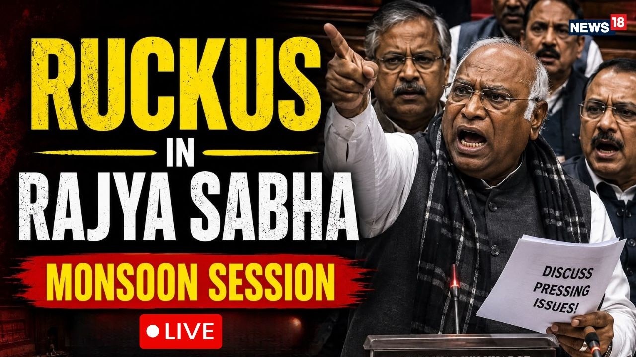 Rajya Sabha LIVE | Massive Ruckus During Monsoon Session | Opposition vs Government | LIVE- N18G